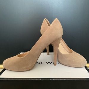 Nude Genuine Suede Nine West Pumps size 8.5